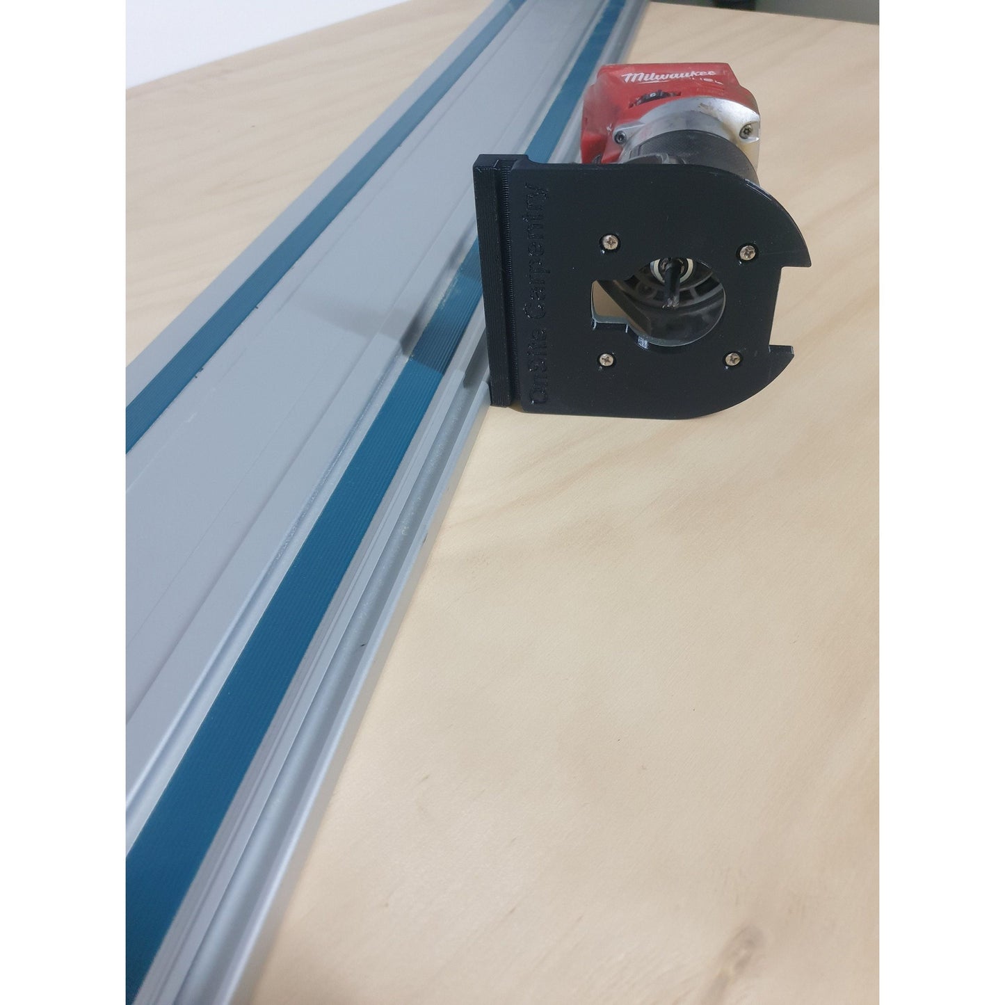 Milwaukee Trimmer Base Compatible With Makita Track Side View