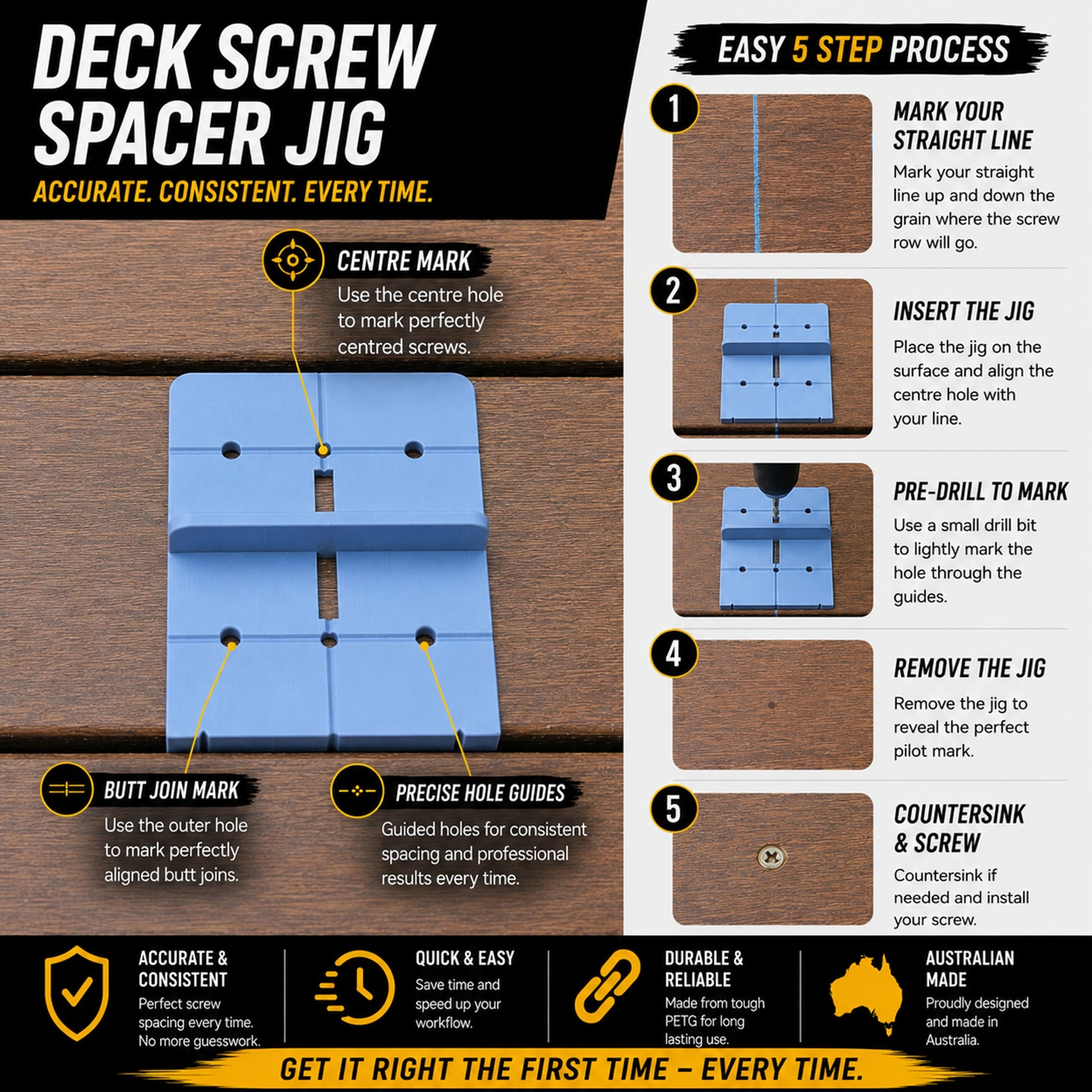 Deck Screw Spacer Jig